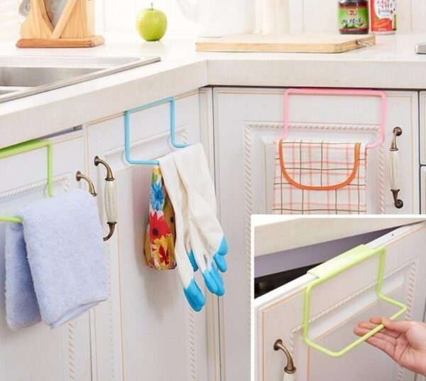 Over Door Tea Towel Rack Bar Hanging Holder Rail Organizer Bathroom Kitchen Cabinet Cupboard Hanger Shelf - Crazy Ass Deal