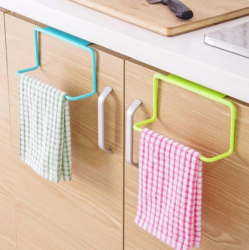 Over Cabinet Tea Towel Bar Door Holder Rack Bathroom Hanger Kitchen Cupboard 