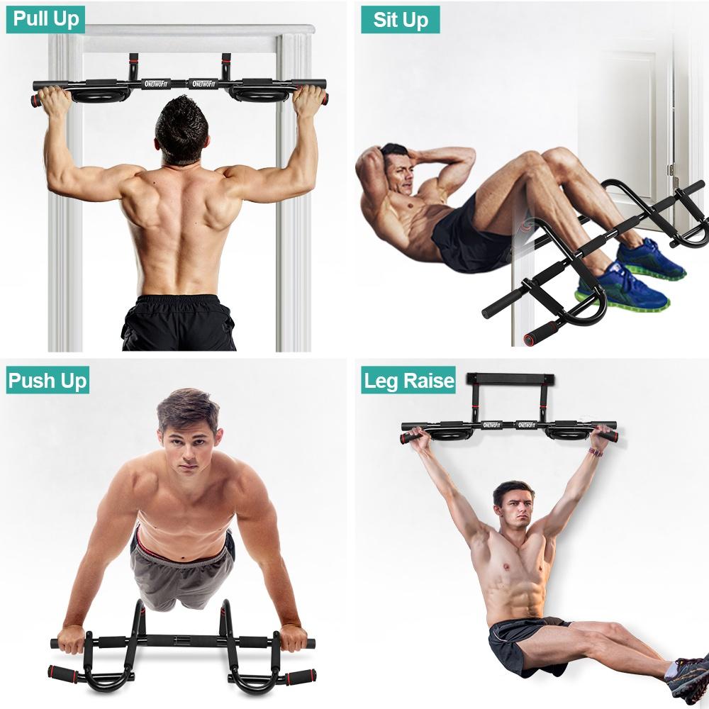 CHIN UP PULL UP BAR FITNESS EXERCISE HOME DOOR SIT UP STRENGTH BODY WORKOUT GYM. 