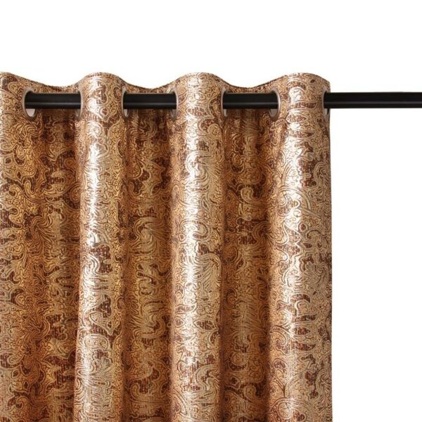 Luxury European Embroidered Curtains for Living Room Coffee Curtains for Bedroom Embroidered Window Curtains for Kitchen(Grommet Top, 1 Piece)