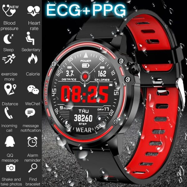 Smart Watch L8 IP68 Water Resistant Smart Watch ECG PPG Heart Blood Pressure Multi-Sports Mode Man Smart Bracelet Reloj Inteligente Intelligente Uhr for IOS Android