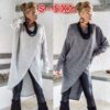 Ladies Plus Size S-5XL Long Sleeve Pullover Front Slit Knitted Blouse Tops Sweaters