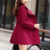 2New Fashion Autumn Winter Women Woolen Coats Female Coats Elegant Woolen Blends Trench Coat Ladies Windbreaker Outwear Plus Size