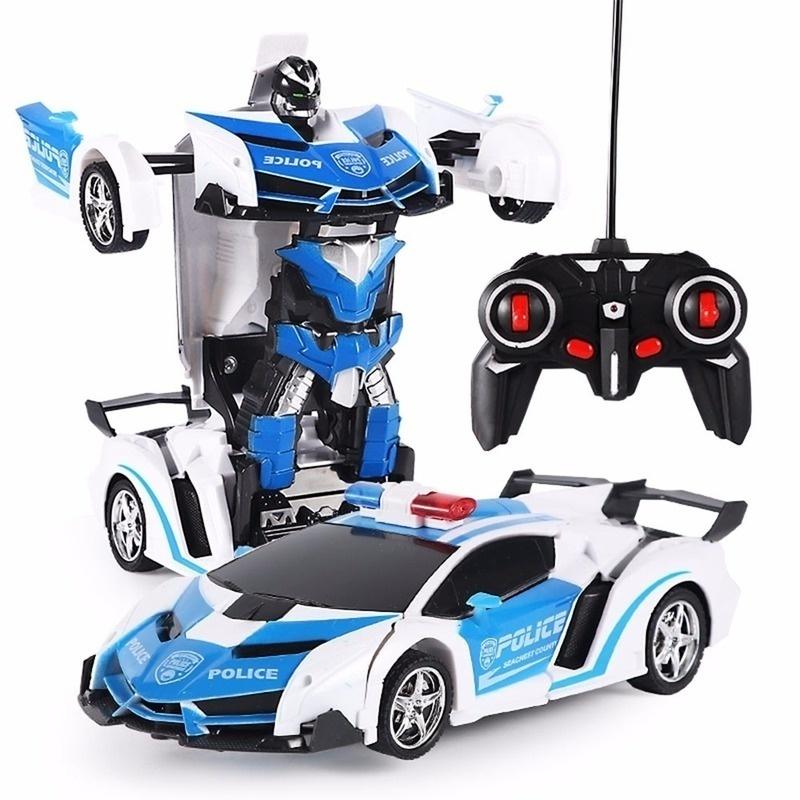 Robot Police Transform Car 2 In 1 Radio control Transformer Toy Car UK Seller 