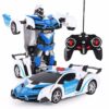 New RC Police Toy Car Transformation Robots Sports Vehicle Model Robots Toys Cool Deformation Car Kids Toys Gifts For Boys