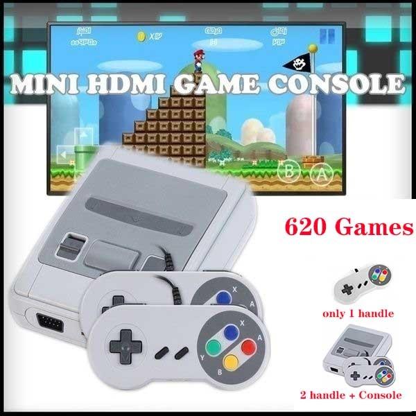 Only 1 Handle/2 Handle & Console High Quality Mini SNES TV Game Console Classic SFC Retro Nostalgic TV Game Console 620 Game Inside