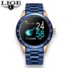 LIGE Steel Band Smart Watch Men Heart Rate Blood Pressure Monitor Sport Multifunction Mode Fitness Tracker Waterproof Smartwatch - Crazy Ass Deal