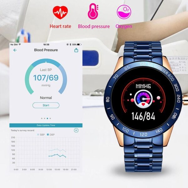 LIGE Steel Band Smart Watch Men Heart Rate Blood Pressure Monitor Sport Multifunction Mode Fitness Tracker Waterproof Smartwatch - Crazy Ass Deal