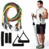 11PCS/ Set Natural Rubber Latex Fitness Resistance Bands Exercise Tubes Practical Elastic Training Rope Yoga Pull String - Crazy Ass Deal