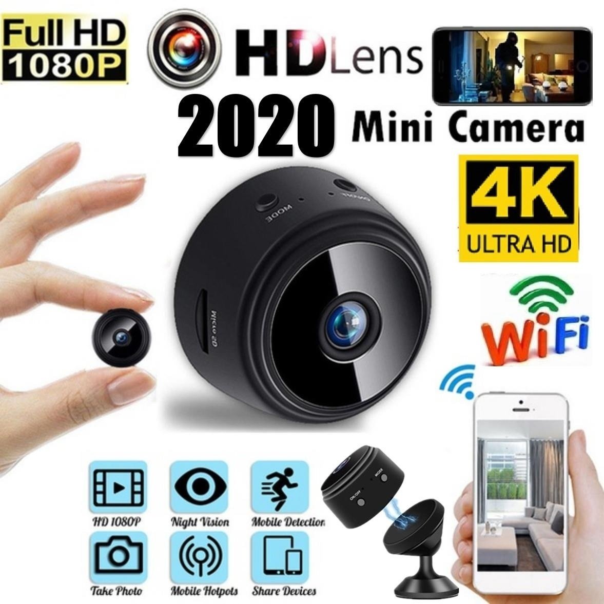 Mini Spy IP Camera Wireless WiFi HD 1080P Hidden Home Cam Night Vision Magnet