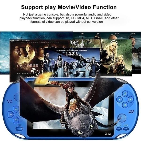 New X12 Plus 7-inch HD Large Screen 16G ROM Retro Handheld Game Console with Built-in Free 30000 Games Dual Joystick with PSP GBA FC GB FC GBA Gaming Headset - Crazy Ass Deal