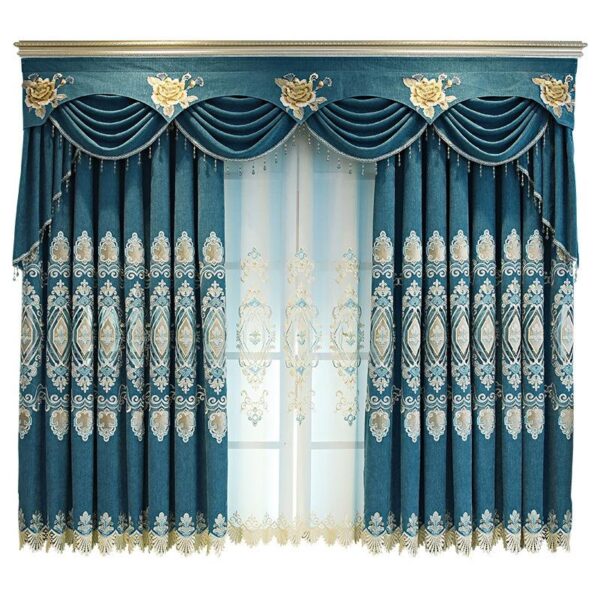 4acurtains for Living Room Bedroom European Embroidered Vertical Blinds Curtains with Screens Cord Embroidery Stack Flowers Beaded | Electronic Accessories, Gadgets & More