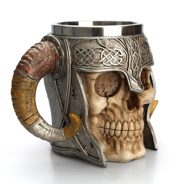 wisky mug skull mug