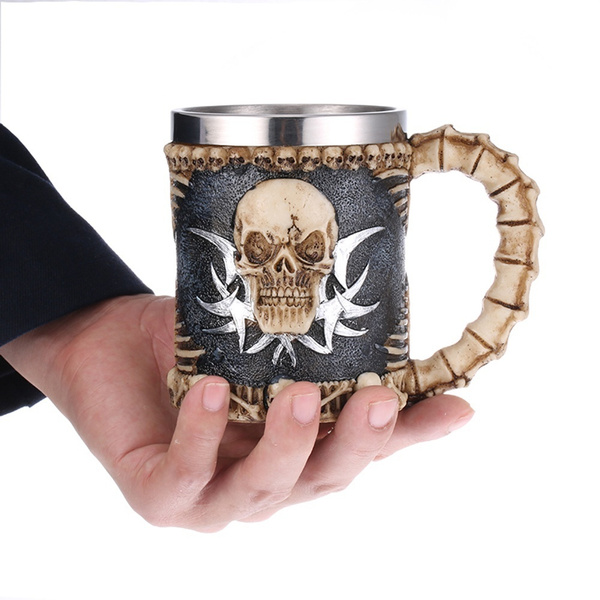 wisky mug skull mug