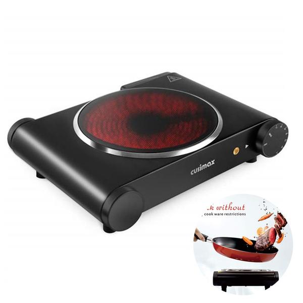 Portable Electric Stove, 1200W Infrared Single Burner Heat-up In Seconds, 7 Inch Ceramic Glass Single Hot Plate Cooktop for Dorm Office Home Camp, Compatible w/All Cookware | electronic accessories store