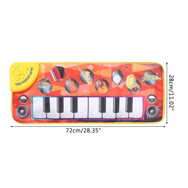 vMusical Keyboard Playmat Baby Kids Touch Play Piano Music Carpet Mat Early Learning Children's Educational Toys Early Education Puzzle
