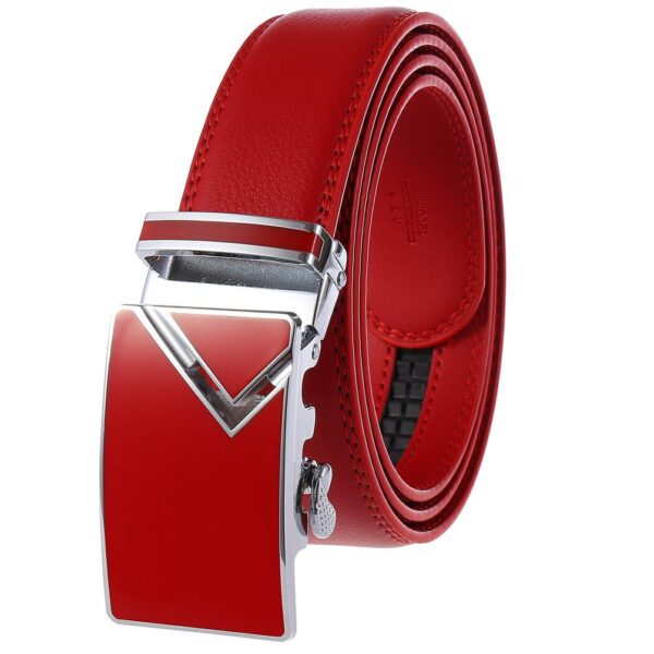 One size fits all Mens Ratchet Leather Dress Belt, Adjustable Slide Belt with Automatic Buckle - Crazy Ass Deal