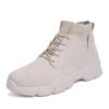 Men Boots Comfy Lace-up High Quality Boots 2020 Autumn winter Fashion Shoes Man Durable outsole Men Casual Boots Chukka Color White - Crazy Ass Deal