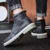 Men Boots Comfy Lace-up High Quality Boots 2020 Autumn winter Fashion Shoes Man Durable outsole Men Casual Boots Chukka Color Black - Crazy Ass Deal