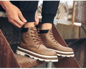 Men Boots Comfy Lace-up High Quality Boots 2020 Autumn winter Fashion Shoes Man Durable outsole Men Casual Boots Chukka Color Brown - Crazy Ass Deal