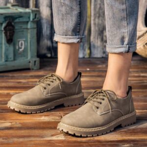 Men Boots Comfy Lace-up High Quality Boots 2020 Autumn winter Fashion Shoes Man Durable outsole Men Casual Boots Chukka Color Brown - Crazy Ass Deal