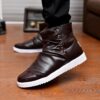 Men Boots Comfy Lace-up High Quality Boots 2020 Autumn winter Fashion Shoes Man Durable outsole Men Casual Boots Chukka Color Dark Red - Crazy Ass Deal