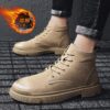 Men Boots Comfy Lace-up High Quality Boots 2020 Autumn winter Fashion Shoes Man Durable outsole Men Casual Boots Chukka Color Brown - Crazy Ass Deal
