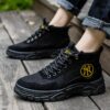 Men Boots Comfy Lace-up High Quality Boots 2020 Autumn winter Fashion Shoes Man Durable outsole Men Casual Boots Chukka Color  Black - Crazy Ass Deal