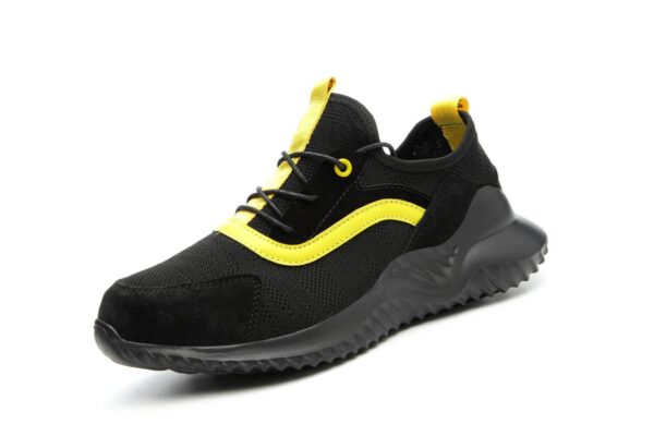 Indestructible Steel Toe Work Safety Shoes for Men Women Lightweight Protective Toe Construction Black and Yellow - Crazy Ass Deal