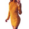 Women's Warm Winter Slim Fit Party Dress Knee Length Knitted V-Neck Casual Sweater - Crazy Ass Deal