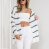 Women's Sweater Coats | Women's Luxury Wool Striped Cardigan Sweater Winter Warm Front Open Coat Outerwear - Crazy Ass Deal