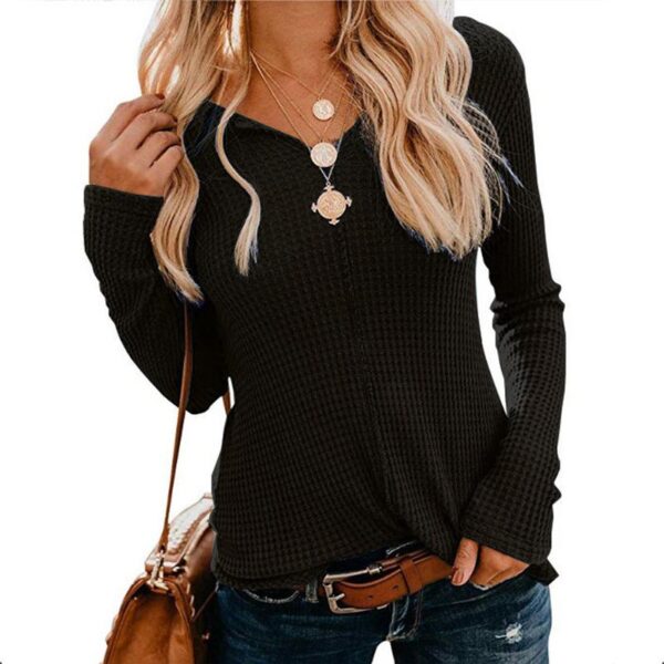 Women's V Neck Sweaters | Ladies Warm Winter Ribbed Fitted V-Neck Casual Sweater - Crazy Ass Deal