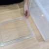 Plastic stackable folding clear shoe box