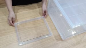 Plastic stackable folding clear shoe box