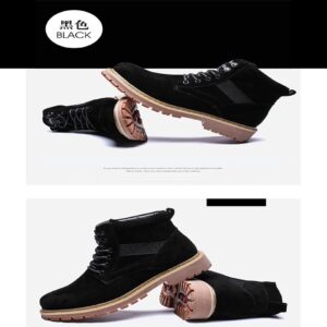Men Boots Comfy Lace-up High Quality Boots 2020 Autumn winter Fashion Shoes Man Durable outsole Men Casual Boots Chukka Color Black