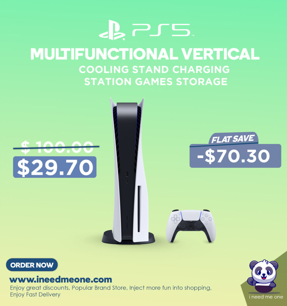 PS5 Multifunctional Vertical Cooling Stand Charging Station Games Storage