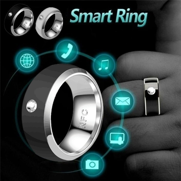 Stainless Steel Water Proof Smart Ring Universal for Mobile Phone Connecte to The Mobile Phone Function Operation & Sharing of Data NFC Smart Ring Multi-Function Magic Wearable Device 