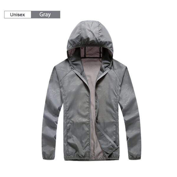 Unisex Gray camping rain jacket men women waterproof variants