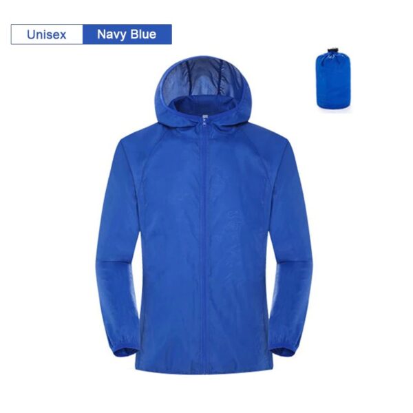 Unisex Navy Blue camping rain jacket men women waterproof variants
