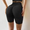 Black seamless yoga shorts high waist compress variants