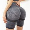 Gray seamless yoga shorts high waist compress variants