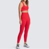 Red hot womens seamless yoga suit spor variants