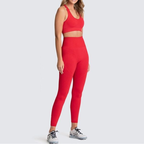 Red hot womens seamless yoga suit spor variants