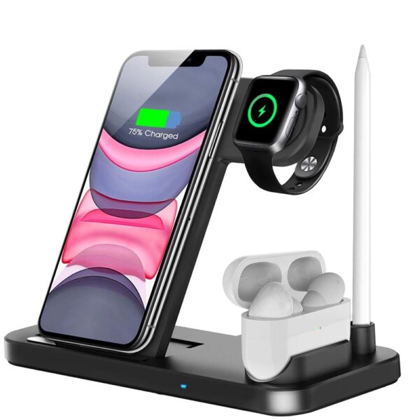 Style W Black w qi fast wireless charger stand for i variants