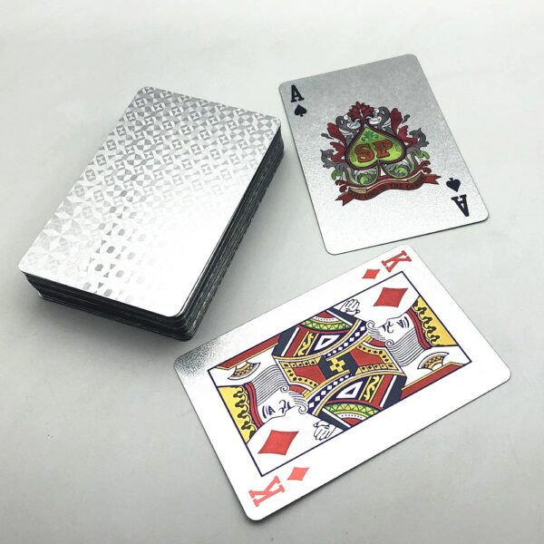 deck black plastic poker cards glod si main