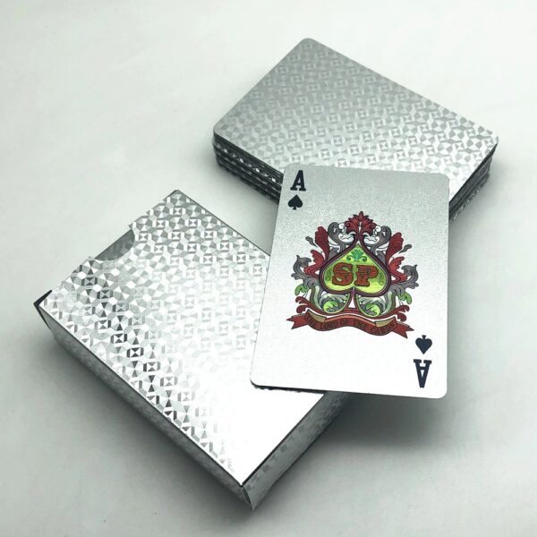Silver deck black plastic poker cards glod si variants