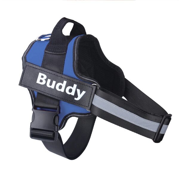 blue personalized dog harness no pull reflect variants