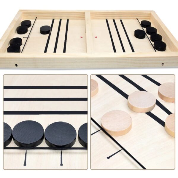fast sling puck game paced wooden table main