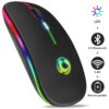 Wireless Mouse | Wireless Mouse Bluetooth RGB Rechargeable Mouse Wireless Computer Silent Mause LED Backlit Ergonomic Gaming Mouse For