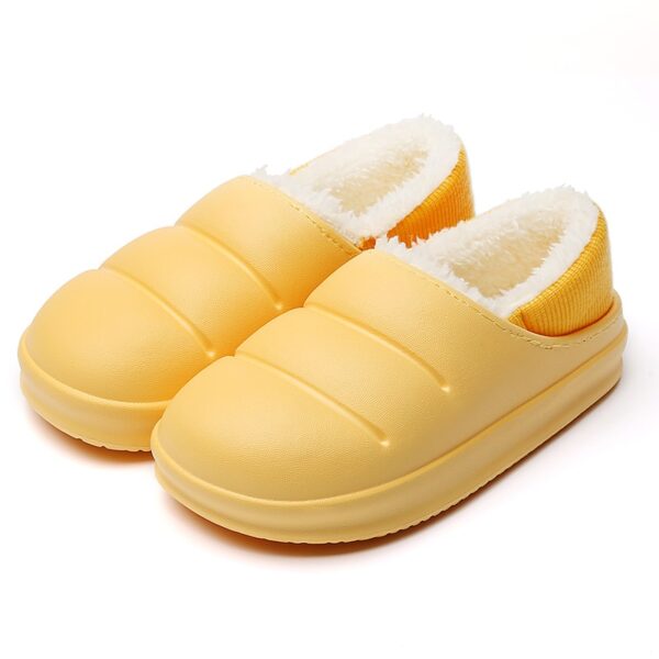Winter Women Fur Slippers Waterproof Warm Plush Household Slides Indoor Home Thick Sole Footwear Non Slip